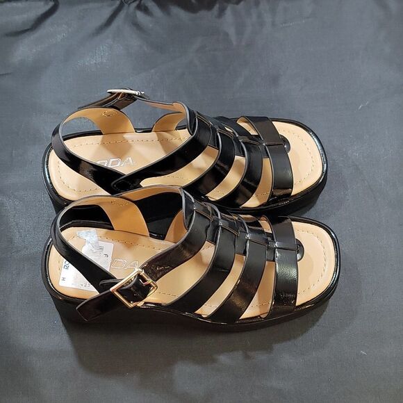 BRAND NEW SODA KARBIE-S WEDGE OPEN TOE MULTI-STRAP PLATFORM SANDALS - Picture 11 of 15